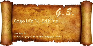 Gogolák Sára névjegykártya