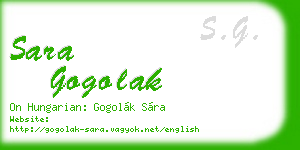 sara gogolak business card